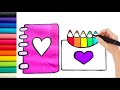 Rainbow Heart Pencils Drawing, Painting and Coloring for Kids and Toddlers | Come and Draw with me