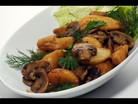 Мясо с картошкой луком грибами в духовке рецепт