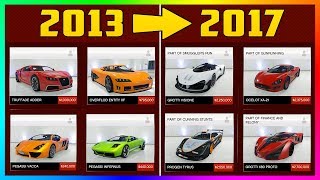 HOW VEHICLE PRICES HAVE CHANGED IN GTA ONLINE FROM 2013 TO 2017 - COMPARING "DAY ONE" PRICES TO NOW!