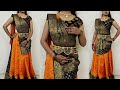 How to drape saree in lehenga style step by step for beginners | easy silk saree draping tutorial