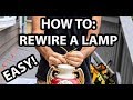 How To: Replace Cord and Switch on Antique or New Lamp!  Best Youtube Video !!