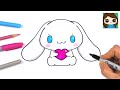 How to Draw Cinnamoroll Love Holding a Heart Easy | Sanrio