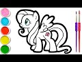Drawing, Painting & Coloring Fluttershy for Children | Easy Drawing for Kids #196