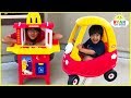 Download Ryan's Drive Thru Pretend Play on Kids Power Wheels Ride on Car with Emma and Kate!!! mp4 3gp mp3 videos - waplic