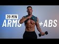 20 MIN STANDING ARMS AND ABS WORKOUT - With Dumbbells - No Crunches or Planks - No Repeats