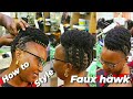 How to Style Faux hawk look on Short locs with Attached Temporary Extension.