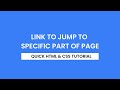 Create A Link To Jump To Specific Part Of Page | HTML & CSS