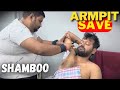 Armpit Shave & Back cleansing with face wash & Head Massage is complimentry | Asmr shamboo barber