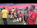 Ghana footballers chant before South Korea friendly