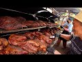 Amazing! A huge 236 inch Grill ! Texas BBQ where dad and son grill on a 6M grill./KoreanStreetFood