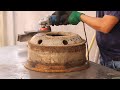 DIY wooden stove from old car rims