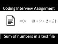 IQ 56: Caculate the sum of numbers read from a text file