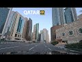 Qatar 4K - Driving Tour from City Center Doha Mall to Pearl Kempinski Hotel