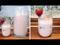 Strawberry Horchata Recipe Fresh Strawberry Milk Drink Agua Fresca de Arroz con Fresa #shorts