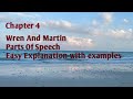 Parts of speech # Wren and Martin #Grammar book # Chapter 4  # Easy explanation