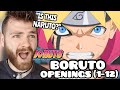 First Time Reacting to "BORUTO Openings (1-12)" | New Anime Fan!