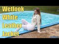 Wetlook white leather jacket | Wetlook girl dress | Wetlook tights