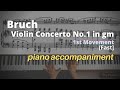 Bruch - Violin Concerto No.1 in Gm, 1st Mov: Piano Accompaniment [Fast]