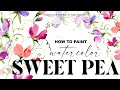 How to paint small bright flowers  (Sweet pea bright bouquet)