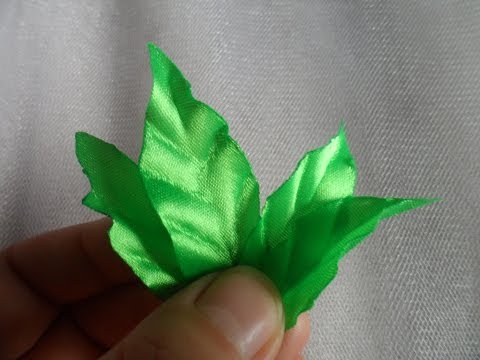 Как сделать лист из атласной ленты Как сделать лист из атласной ленты