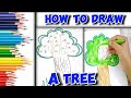 How To Draw A Funny Spring Tree  | Draw Easy Drawing For Kids #drawwithwanu