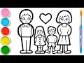 Family Drawing, Painting and Coloring for Kids & Toddlers | Basic How to Draw Tips #143