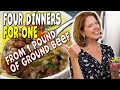 Four Easy Dinners For One From One Pound of Ground Beef