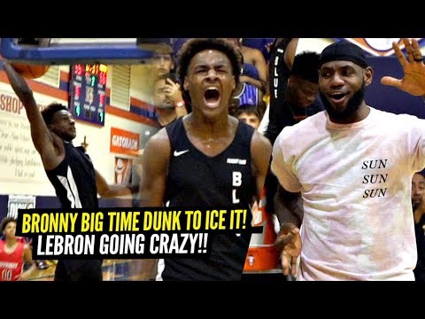 Bronny James ICES The Game w BIG DUNK LeBron Goes CRAZY For Gabe Cupps Heated Semi Finals 
