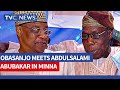WATCH: Fmr Pres Obasanjo Meets Abdulsalami Abubakar In Minna