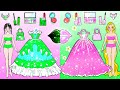[🐾paper Diy🐾] Pink VS Green Mother & Daughter Makeup and Dress Up| Rapunzel Compilation 놀이 종이