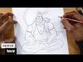 How To Draw Lord Hanuman Full Body Detail Step By Step Tutorial For Beginners @AjArts03