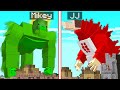 JJ GODZILLA vs MIKEY KINGKONG Attack The Village Battle in Minecraft (Maizen)