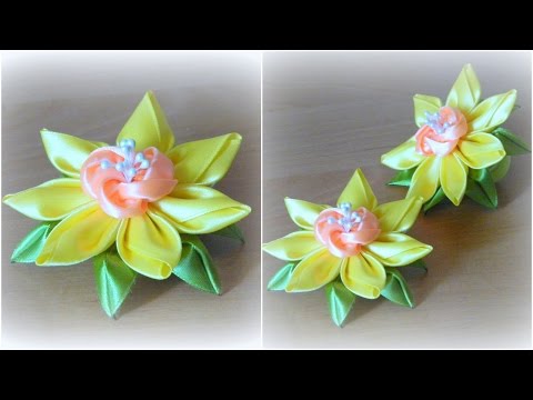 Цветы из ленты канзаши своими руками мастер класс Цветы из ленты канзаши своими руками мастер класс