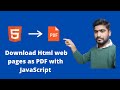 How to download web pages as PDF with JavaScript | JavaScript Tutorials