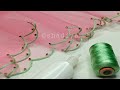 Scalloped  embroidery dupatta border  with normal needle|normal needle scallop work for dupatta