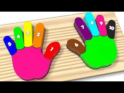 Learn Colors and Numbers Wooden Colorful Rainbow Hands and Fingers Kids Toys Best Learning Video