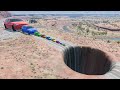 Giant & Small Cars vs Giant Pit – BeamNG.Drive