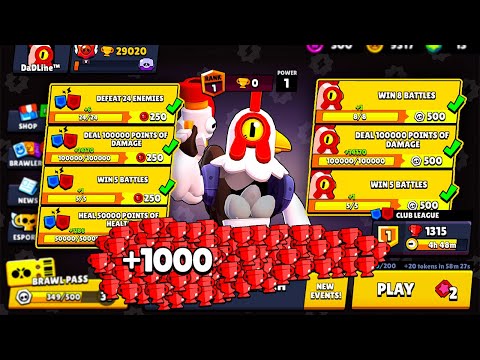 Complete 1000 TOKENS in CLUB LEAGUE Gift from MrBeast Brawl Stars Quests 15