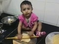 My Sweet Daughter Little baby Eiyaana making Roti !!  she is only 1 year old !! Amazing to watch 🥰😍💚