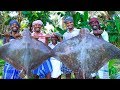 GIANT STINGRAY Fish Cooking | Monster SeaFood Stingray Fish Cutting and Cooking | Thirukkai Kulambu
