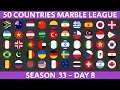 50 Countries Marble Race League Season 33 Day 8/10 Marble Race in Algodoo