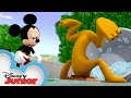 Bow-Wow Bath Time! 🛀 | Mickey Mouse Hot Diggity Dog Tales | Disney Junior
