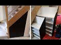 Make a custom-made under stairs sliding shoe cabinet