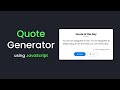 How To Make Quote Generator Website Using HTML CSS And JavaScript