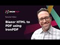 Blazor HTML to PDF using IronPDF