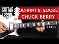 Johnny B Goode Guitar Lesson 🎸 Chuck Berry Blues Guitar Tutorial |Solo + TAB|