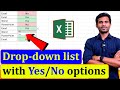 How to create a Drop-down menu with Yes and No options in Excel