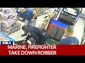 Mansfield Marine and firefighter takes down armed robber