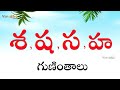 శ, ష, స, హ గుణింతాలు | How to write Telugu Sa, Sha, Ha guninthalu | Telugu Guninthalu | Learn Telugu