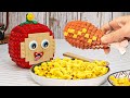 Lego Cheetos Mukbang and Giant Chicken Thigns With Cocoapple DIY | Bricks World Stop Motion ASMR
